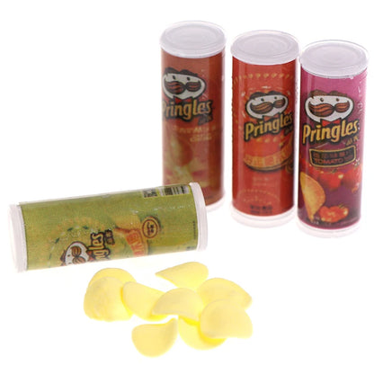 4Pcs/set 1:12 Dollhouse Miniature Food Potato Chips Bottles Dolls Kitchen Food Mini Simulation Kitchen Food For Doll Toy