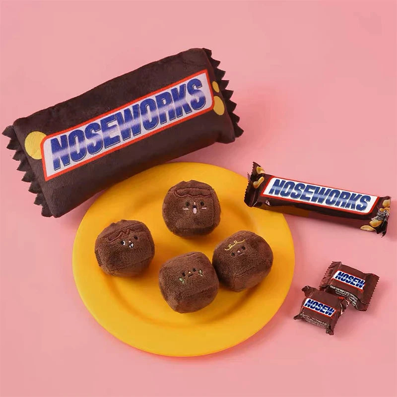 New Cute Sound Hidden Food Toys Plush Pet Puppy Toy Slow Food Chocolate Snickers Small And Medium Sized Dog Chewing Paper Toy