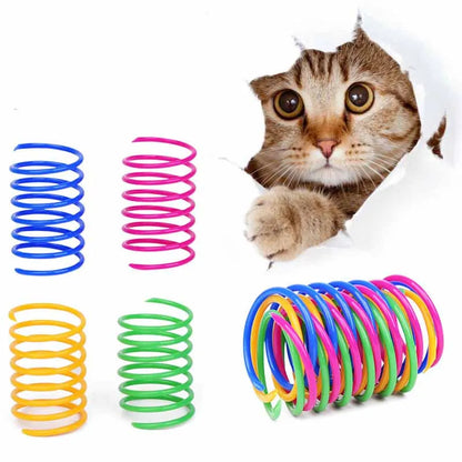 Funny Spring Cat Toy Colorful Coil Spiral Springs Chasing Interaction Chew Toy For Kitten High Elasticity Durable Pet Supplies