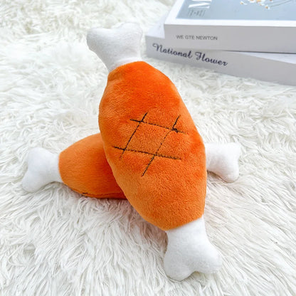 Puppy Dog Plush Squeaky Toy Dogs Chew Toy Cute Funny Bone Carrot Pet Toys Aggressive Chewers Cat Pet Products Puppy Accessories