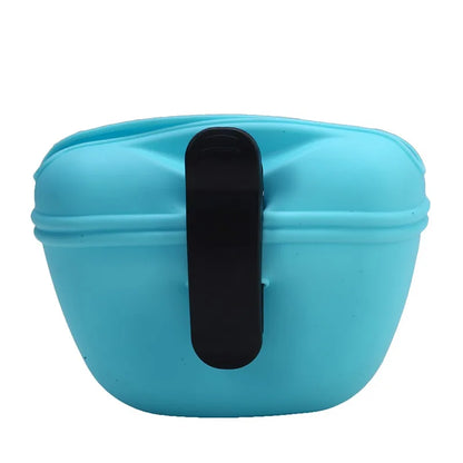 Silicone Dog Treat Bag Outdoor Feeder Puppy Snack Pouch Food Reward Storage Bag Pet Portable Dog Training Waist Bag