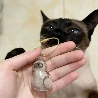 Cat Fur/Dog Hair Memorial Charm Resin Keepsake Capsule for Pet Hair Portable Keychain Pendant for Hair Rainbow Bridge Pendant