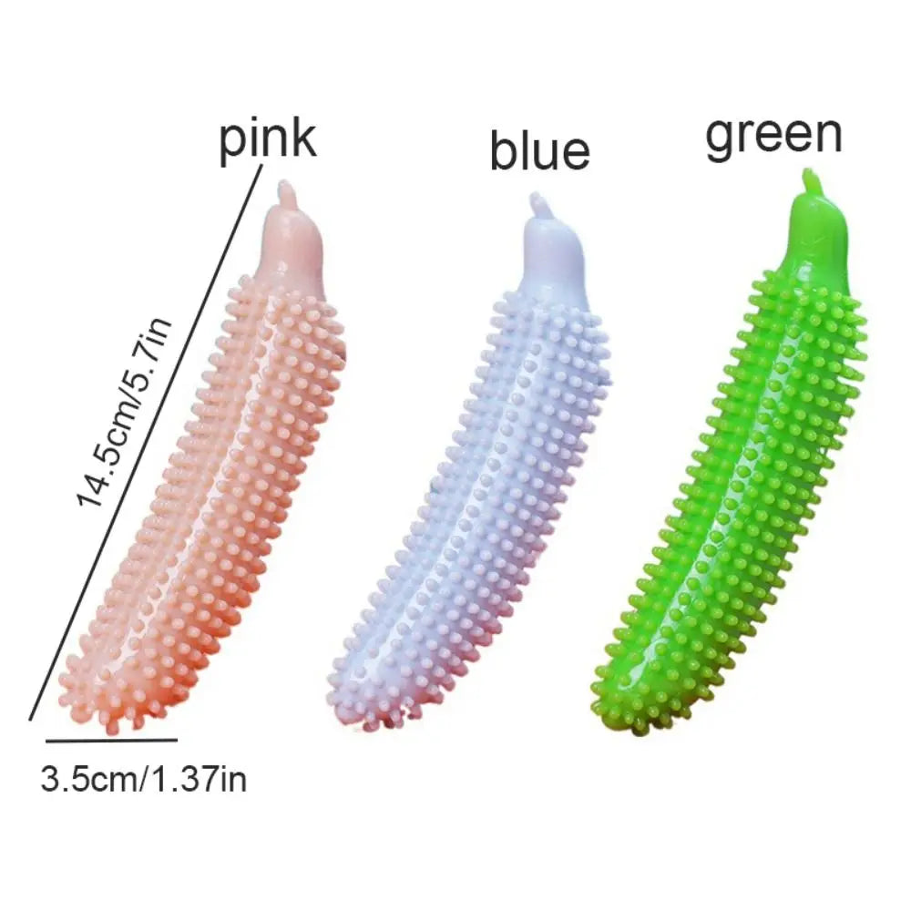 Cucumber Shape Dog Teeth Grinding Stick Bite Resistant TPE Dog Chew Toy Wear Resistant Pet Molar Stick Teeth Cleaning