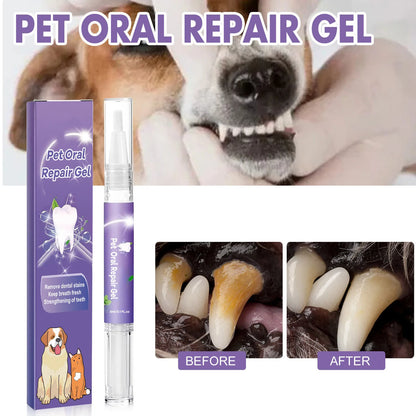 3ml Pet Teeth Cleaning Gel Fresh Breath Tooth Whitening Toothbrush Tartar Removal Oral Care Teeth Repairing Dog Dental Pen