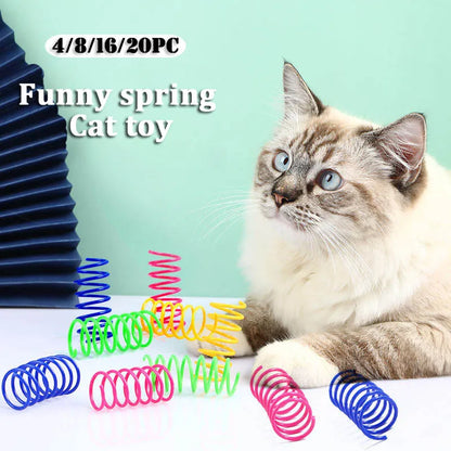 Funny Spring Cat Toy Colorful Coil Spiral Springs Chasing Interaction Chew Toy For Kitten High Elasticity Durable Pet Supplies