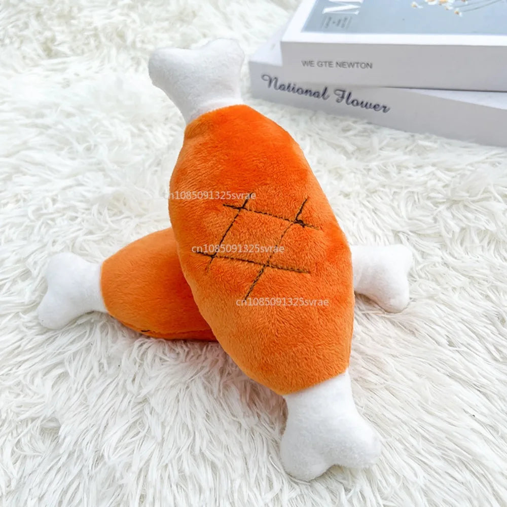 Puppy Dog Plush Squeaky Toy Dogs Chew Toy Cute Funny Bone Carrot Pet Toys Aggressive Chewers Cat Pet Products Puppy Accessories