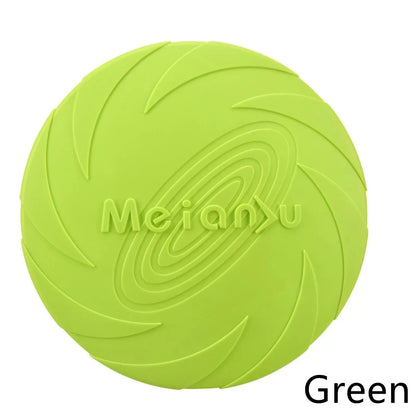 Dog Toy Flying Disc Silicone Material Sturdy Resistant Bite Mark Repairable Pet Outdoor Training Entertainment Throwing Type Toy