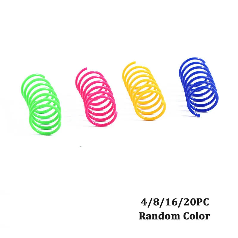 Funny Spring Cat Toy Colorful Coil Spiral Springs Chasing Interaction Chew Toy For Kitten High Elasticity Durable Pet Supplies