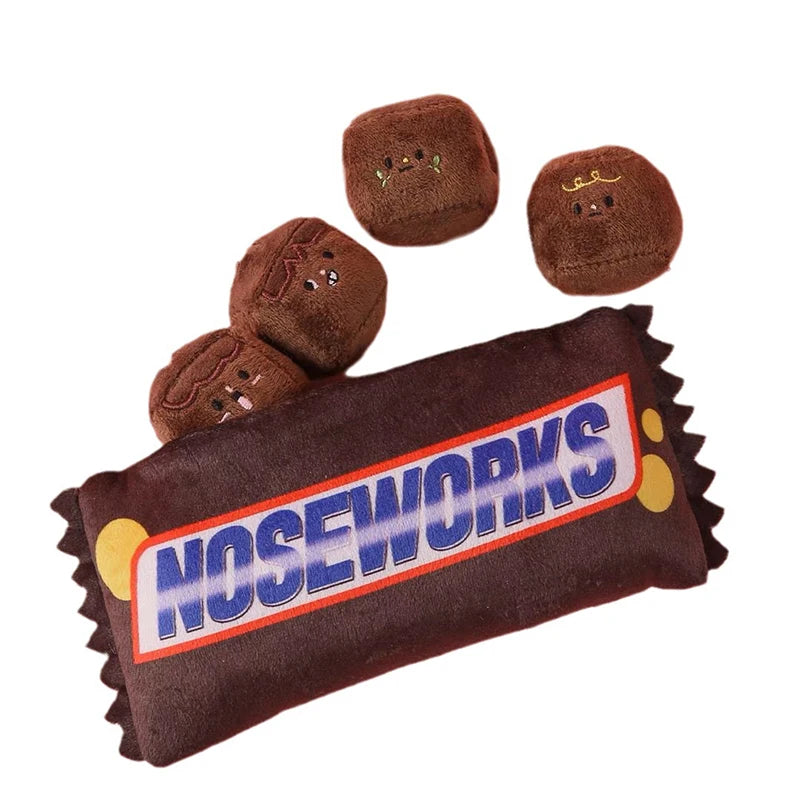 New Cute Sound Hidden Food Toys Plush Pet Puppy Toy Slow Food Chocolate Snickers Small And Medium Sized Dog Chewing Paper Toy