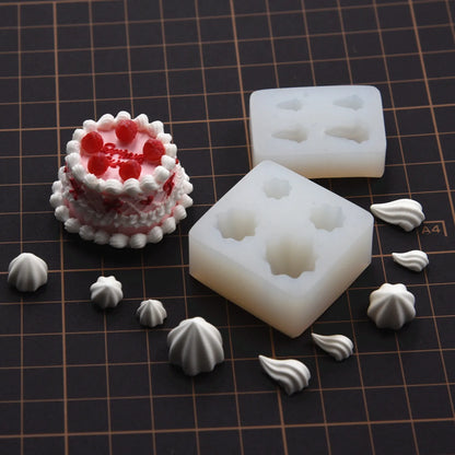 Mini Cake Cream DIY silicone Mold Polymer Ceramic Clay Doll House Miniature Cake Cream DIY molds
