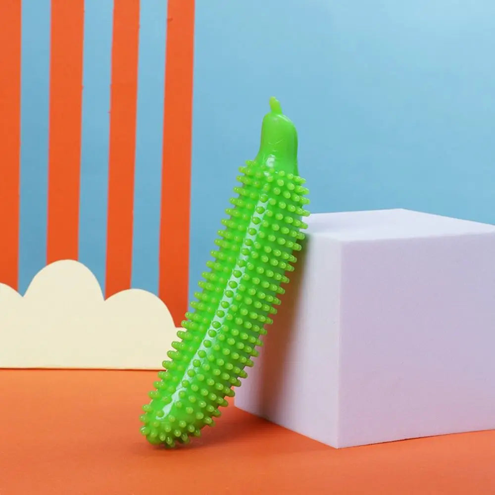 Cucumber Shape Dog Teeth Grinding Stick Bite Resistant TPE Dog Chew Toy Wear Resistant Pet Molar Stick Teeth Cleaning