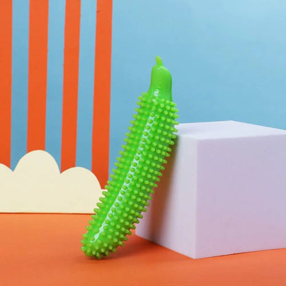 Cucumber Shape Dog Teeth Grinding Stick Bite Resistant TPE Dog Chew Toy Wear Resistant Pet Molar Stick Teeth Cleaning