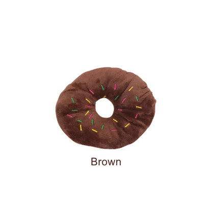 Soft Dog Donuts Plush Pet Dog Toys for Dogs Chew Toy Cute Puppy Squeaker Sound Toys Funny Puppy Small Medium Dog Interactive Toy