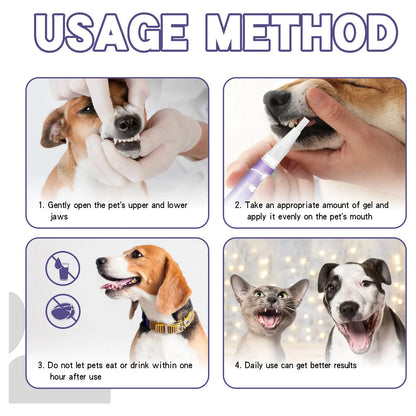 3ml Pet Teeth Cleaning Gel Fresh Breath Tooth Whitening Toothbrush Tartar Removal Oral Care Teeth Repairing Dog Dental Pen