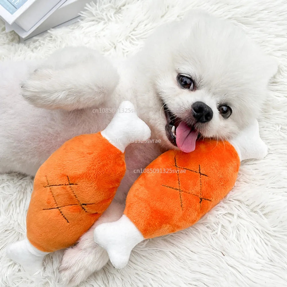 Puppy Dog Plush Squeaky Toy Dogs Chew Toy Cute Funny Bone Carrot Pet Toys Aggressive Chewers Cat Pet Products Puppy Accessories