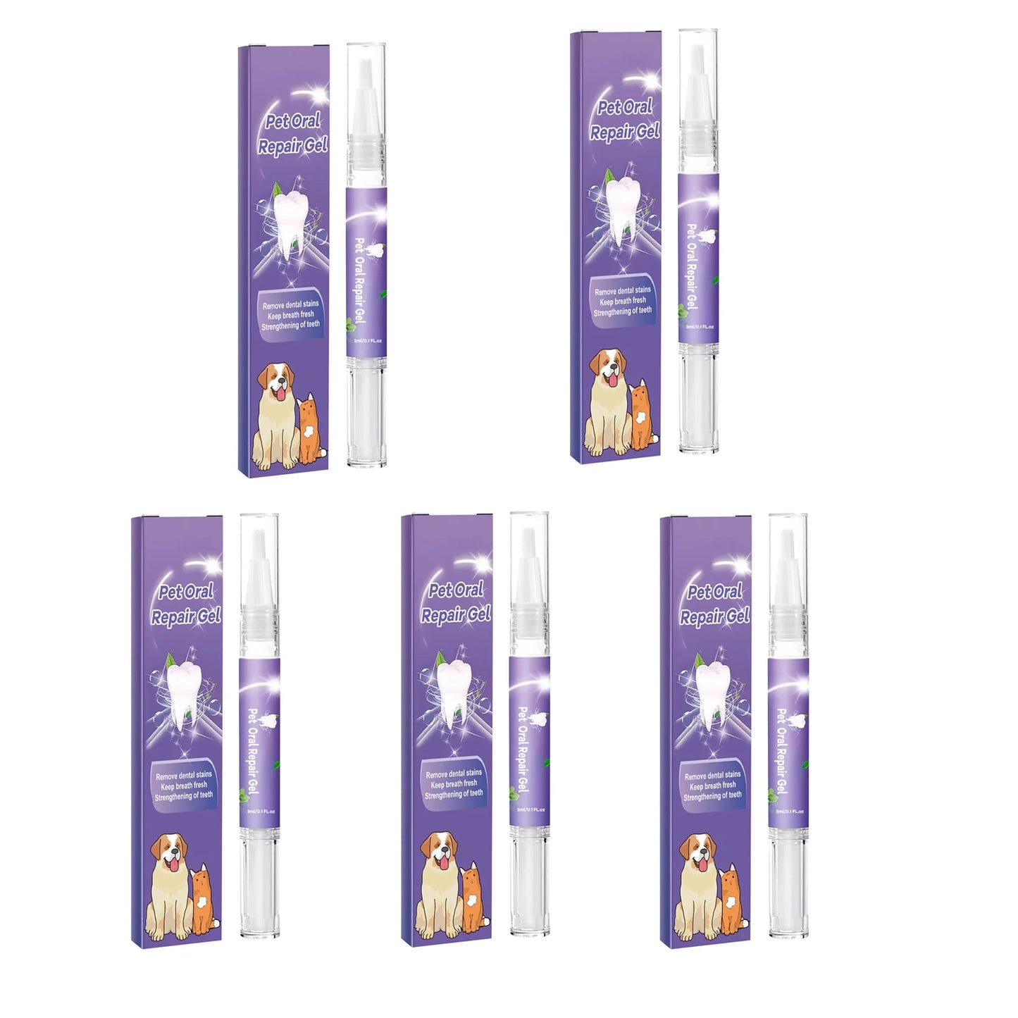 3ml Pet Teeth Cleaning Gel Fresh Breath Tooth Whitening Toothbrush Tartar Removal Oral Care Teeth Repairing Dog Dental Pen