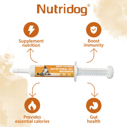 HIGH CALORIE NUTRITIONAL GEL For Dog&Cat Food Supplement with Vitamins Provides calories and nutritional supplements
