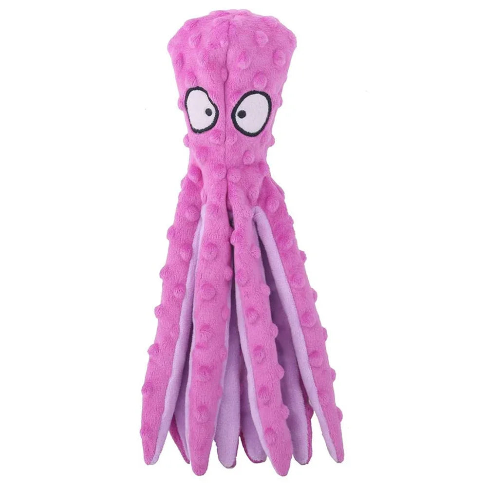 Dog Vocal Toys Octopus Non-stuffed Soft Plush Toy Puppy Educational Teething Chew Toys Pet Supplies for Small Medium Dogs