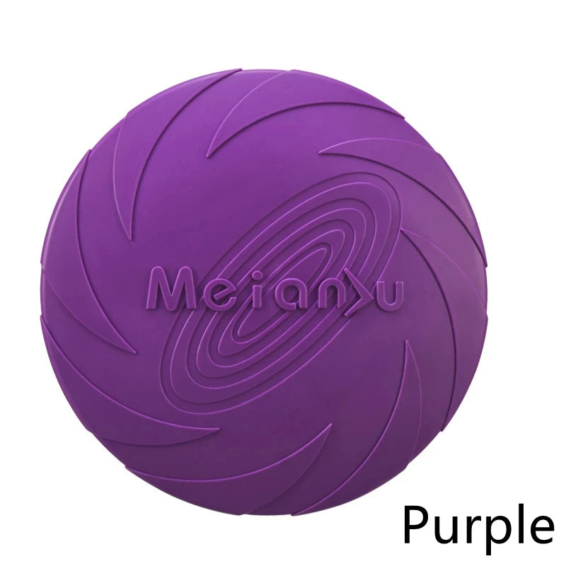 Dog Toy Flying Disc Silicone Material Sturdy Resistant Bite Mark Repairable Pet Outdoor Training Entertainment Throwing Type Toy