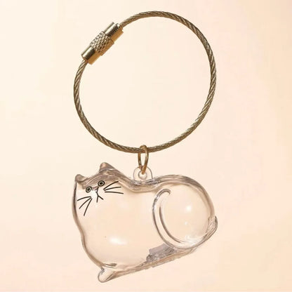 Cat Fur/Dog Hair Memorial Charm Resin Keepsake Capsule for Pet Hair Portable Keychain Pendant for Hair Rainbow Bridge Pendant