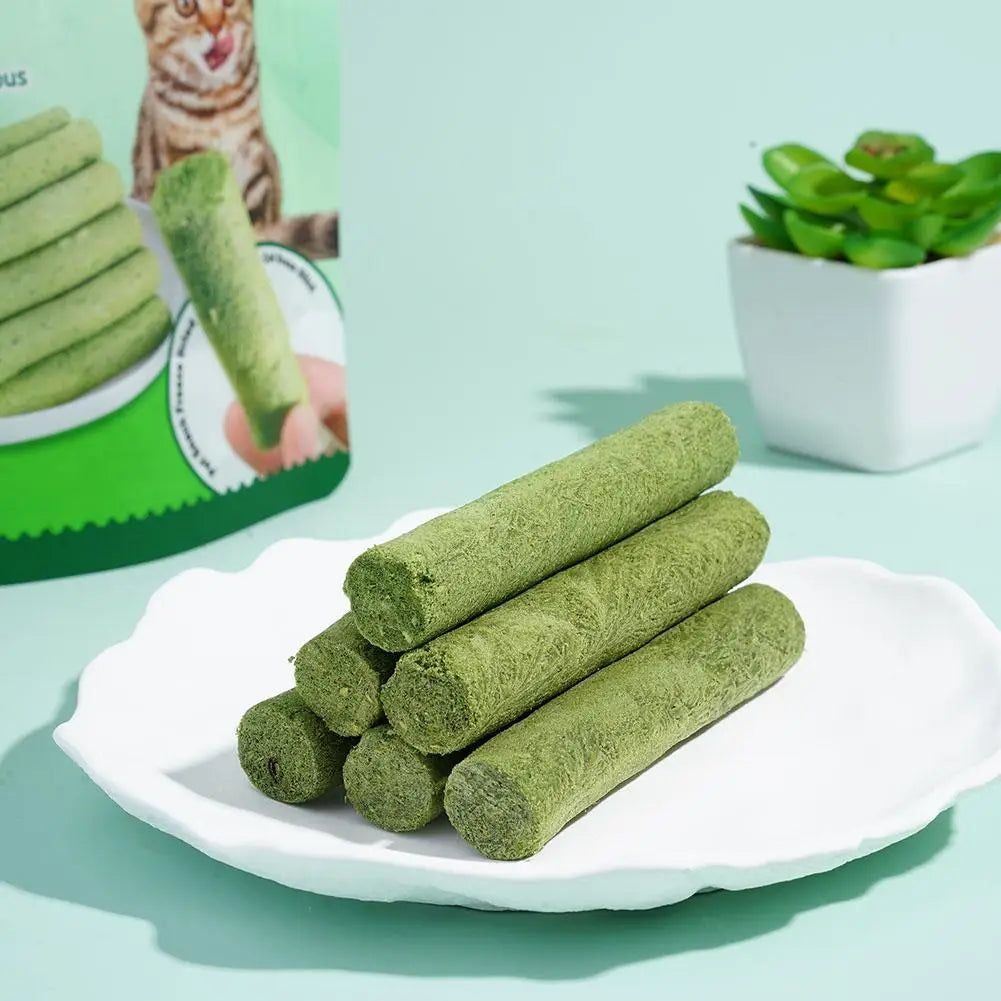 1/2/3bag Cat Grass Teeth Grinding Stick Pet Snacks Cat Hair Cat Mild Baby Eat Ready Teeth Hairball Sticks Cleaning To Removal