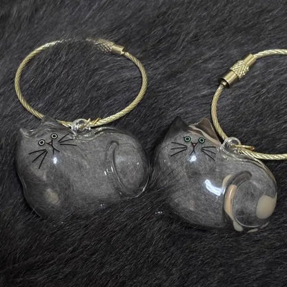 Cat Fur/Dog Hair Memorial Charm Resin Keepsake Capsule for Pet Hair Portable Keychain Pendant for Hair Rainbow Bridge Pendant