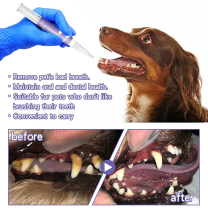 3ml Pet Teeth Cleaning Gel Fresh Breath Tooth Whitening Toothbrush Tartar Removal Oral Care Teeth Repairing Dog Dental Pen