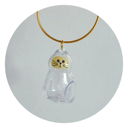 Cat Fur/Dog Hair Memorial Charm Resin Keepsake Capsule for Pet Hair Portable Keychain Pendant for Hair Rainbow Bridge Pendant
