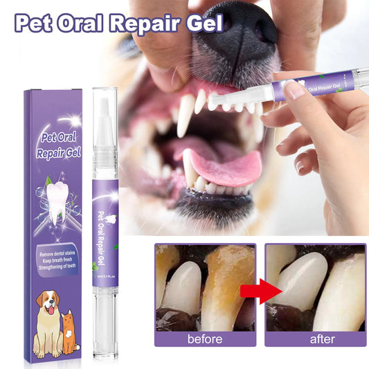 3ml Pet Teeth Cleaning Gel Fresh Breath Tooth Whitening Toothbrush Tartar Removal Oral Care Teeth Repairing Dog Dental Pen