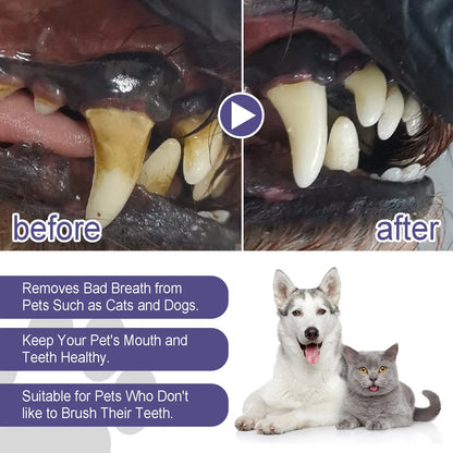 3ml Pet Teeth Cleaning Gel Fresh Breath Tooth Whitening Toothbrush Tartar Removal Oral Care Teeth Repairing Dog Dental Pen