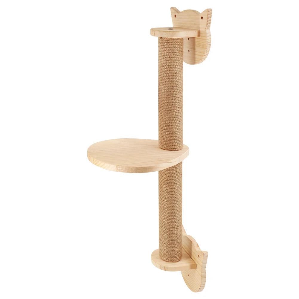 Wall-mounted Cat Hammock Bed Pet Furniture Kitten Wall Shelf Set Cat Perch Wooden Scratching Climbing Post Cat Tree House Toy