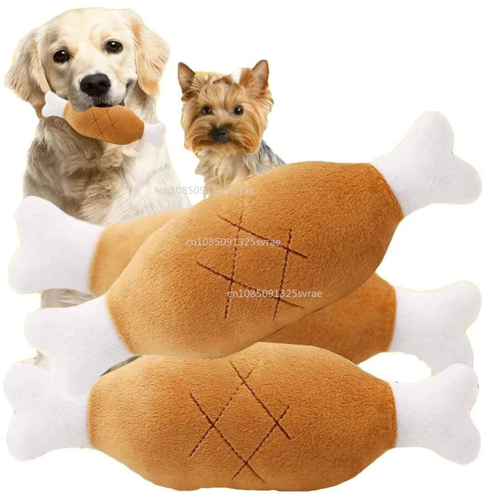 Puppy Dog Plush Squeaky Toy Dogs Chew Toy Cute Funny Bone Carrot Pet Toys Aggressive Chewers Cat Pet Products Puppy Accessories