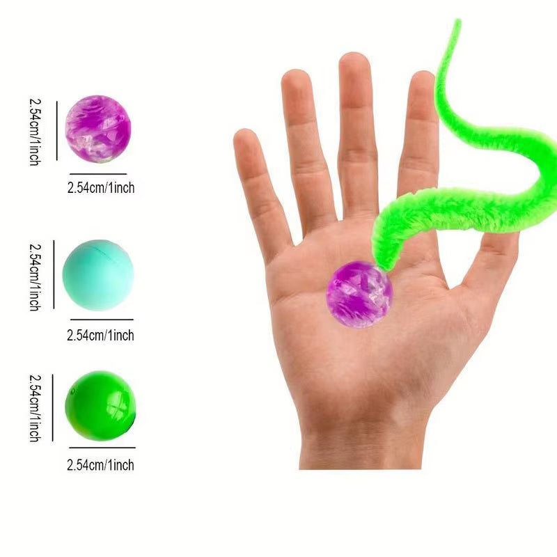Cat Interactive Toys Tickle Cat Colorful Bouncing Ball Pet Supplies Puzzle Teasing Indoor Cat Worm Caterpillar Elastic Toy